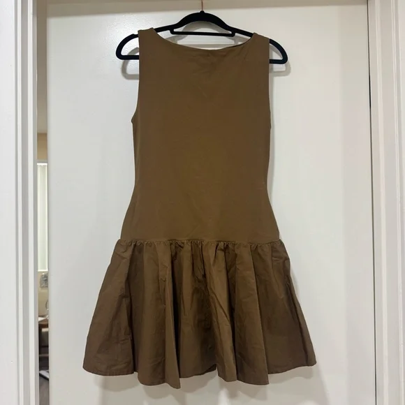 Aritzia Babaton Segment Poplin Dress Cello Brown Size Medium - Picture 5 of 12